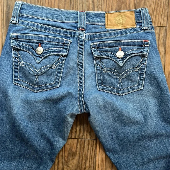 Vintage PLASTIQUE BY GLY JEANS 1363 Bootcut Flare denim size 28 - Picture 12 of 16